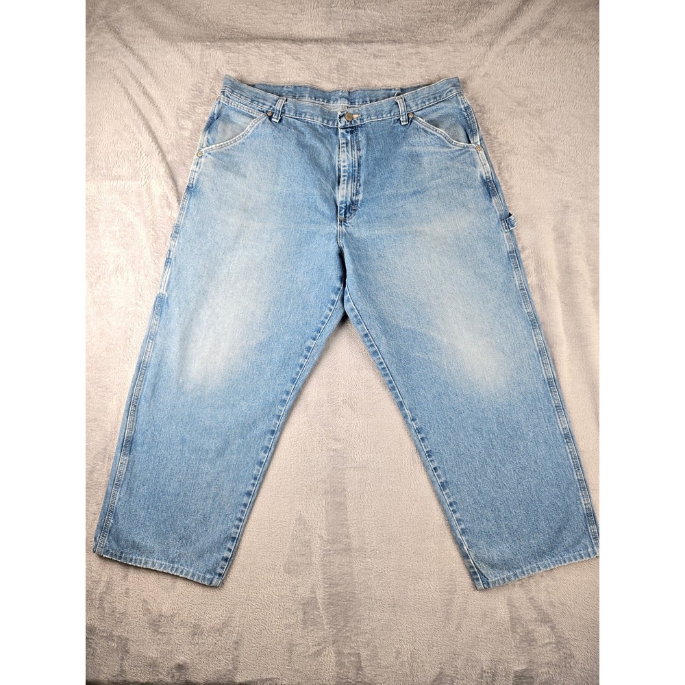 Wrangler Relaxed Fit Carpenter Jeans Light Wash‎ Denim Work Pants Mens 38x30